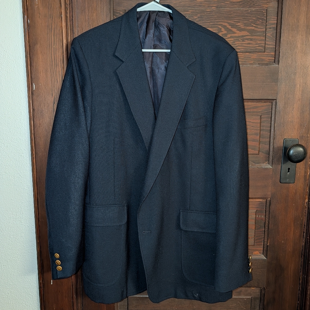 Anrold Palmer Mens Blue Buttoned Blazer